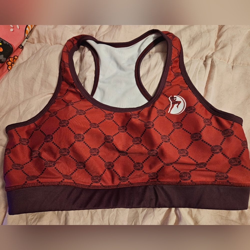 Muay Thai Addict Red Sports Bra L Boxing BJJ Jiu Jitsu MMA Fitness